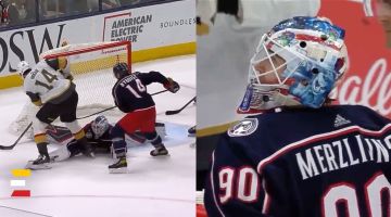 Merzļikins savā 100. spēlē NHL plūc uzvaras laurus