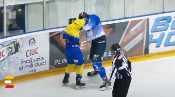 VIDEO: Bijušais KHL spēlētājs pēc kautiņa nesavaldās un izmet laukumā miskasti